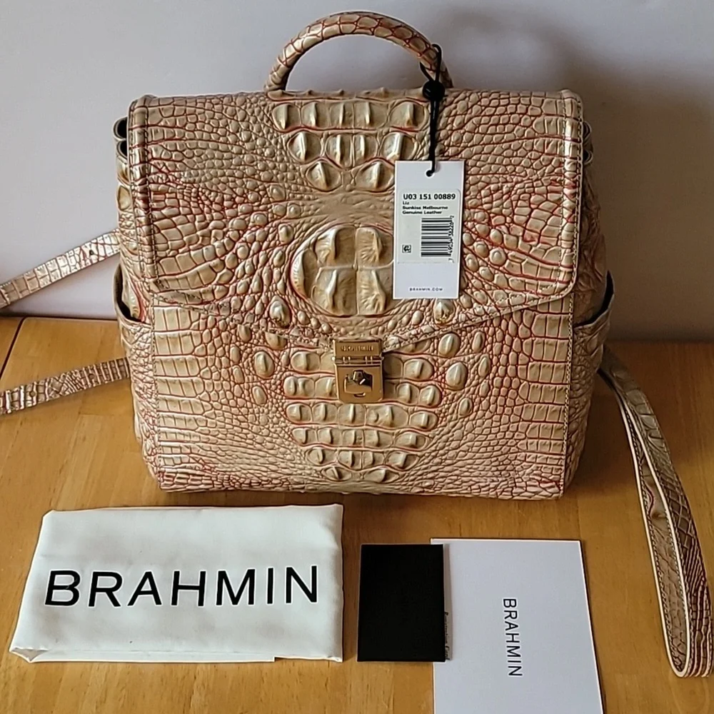 NWT Brahmin Liz Sunkiss Melbourne Genuine Leather Backpack